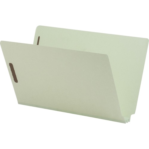 Nature Saver Legal Recycled End Tab File Folder - 8 1/2" x 14" - 2" Expansion - 2" Fastener Capacity for Folder - Pressboard - Gray/Green - 100% Recycled - 25 / Box