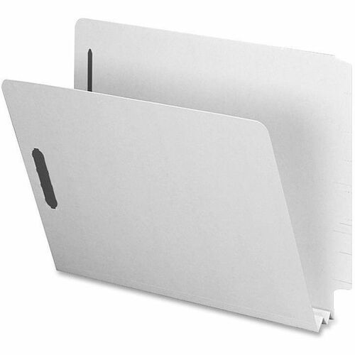 Nature Saver Letter Recycled End Tab File Folder - 8 1/2" x 11" - 2" Expansion - Pressboard - Gray/Green - 100% Recycled - 25 / Box