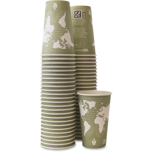 Eco-Products Renewable Resource Hot Drink Cups - Leak Proof Closure - 50 / Pack - Multi - Paper - Hot Drink