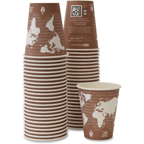 Eco-Products Renewable Resource Hot Drink Cups - Leak Proof Closure - 50 / Pack - Multi - Paper - Hot Drink