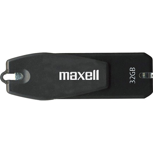 Maxell 32GB 360° 503204 USB 2.0 Flash Drive - 32 GB - USB 2.0 - Black - Lifetime Warranty - 1 Each