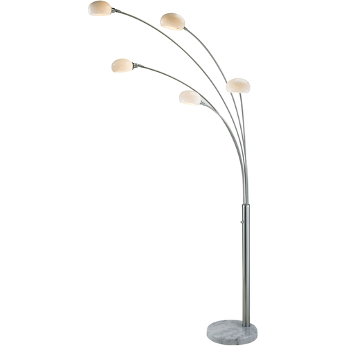 Adesso Luna Arc Floor Lamp - 86" Height - 56" Width - Satin Steel - Metal - Floor-mountable