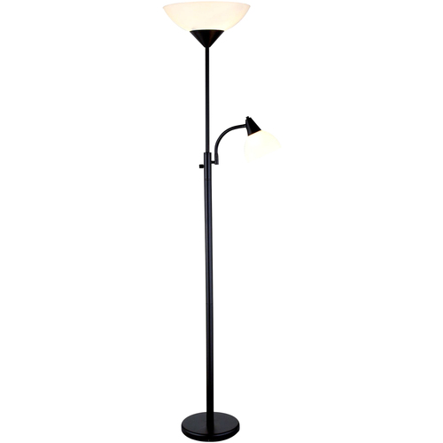 Adesso Piedmont Combo Floor Lamp - Black - Metal