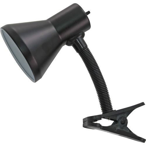 Advantus Ledu Clip-on Gooseneck Lamp - 60 W Fluorescent, Incandescent Bulb - Metal - Black - Lamps - LEDL9089