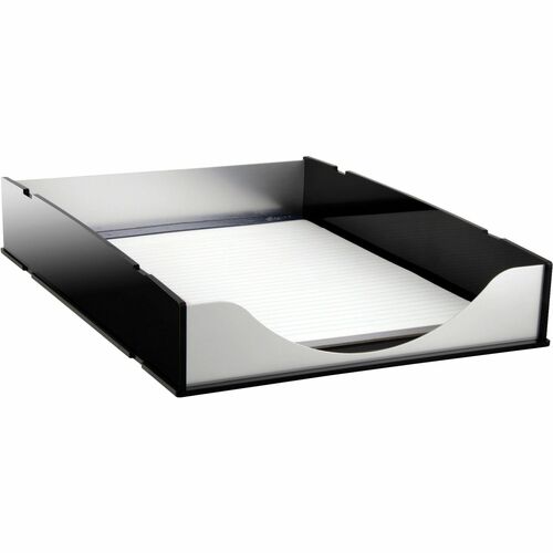 Kantek Front-loading Letter Tray - 2.3" Height x 10.3" Width x 13.5" Depth - Desktop - Stackable - Aluminum - Acrylic, Aluminum - 1 Each