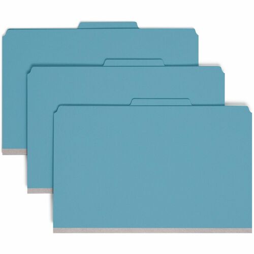 Smead Premium Pressboard Classification Folders with SafeSHIELD® Coated Fastener Technology - Legal - 8 1/2" x 14" Sheet Size - 2" Expansion - 6 Fastener(s) - 2" Fastener Capacity for Folder, 1" Fastener Capacity for Divider - 2/5 Tab Cut - Right of C