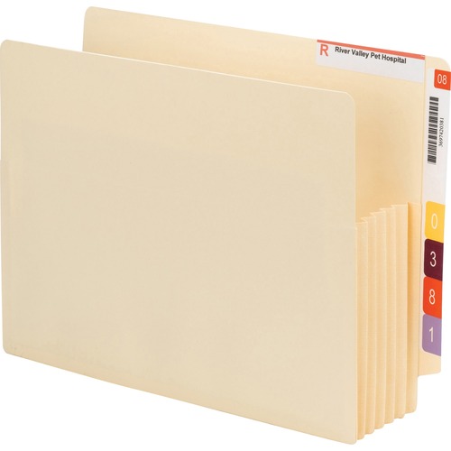 Smead Letter Recycled File Pocket - 8 1/2" x 11" - 5 1/4" Expansion - Manila - Manila - 10% Recycled - 10 / Box