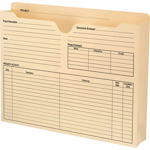 Smead Straight Tab Cut Letter Recycled File Jacket - 2" Folder Capacity - 8 1/2" x 11" - 2" Expansion - Top Tab Location - Manila - 10% Recycled - 50 / Box