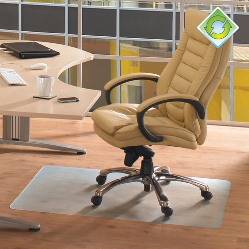 Ecotex RevolutionMat Hard Floor Chair Mat - Hard Floor, Office, Home - 51" Length x 48" Width x 0.065" Thickness - Rectangular - Polyethylene Terephthalate (PET) - Clear - 1Each