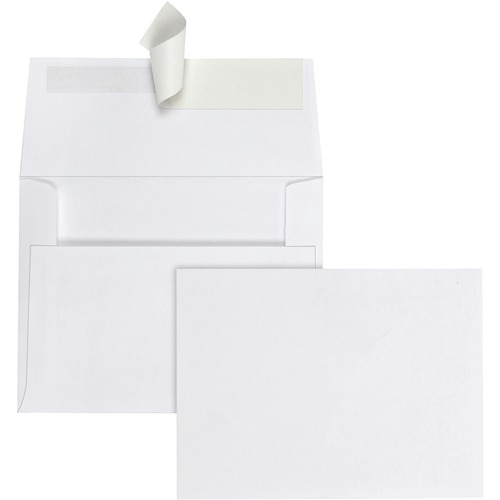 Quality Park Greeting Card/Invitation Envelopes - Announcement - #5-1/2 - 4 3/8" Width x 5 3/4" Length - 24 lb - Peel & Seal - 100 / Box - White