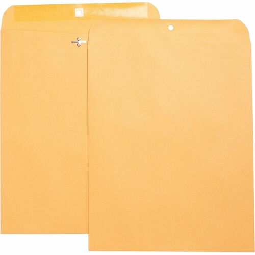 Business Source Heavy-duty Clasp Envelopes - Clasp - #105 - 11 1/2" Width x 14 1/2" Length - 28 lb - Clasp - Kraft - 100 / Box - Brown Kraft