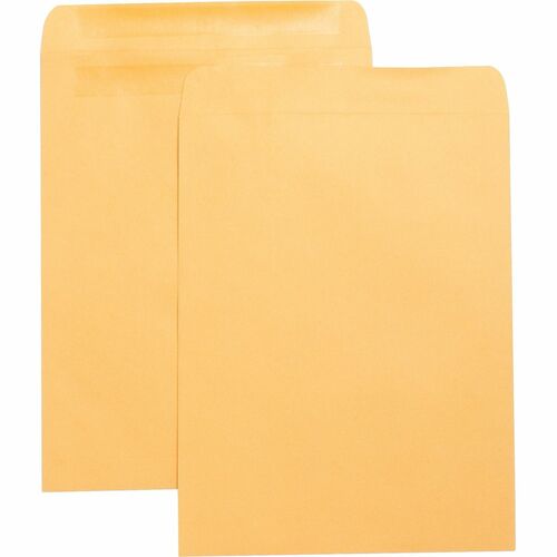 Press-To-Seal Catalog Envelopes - 10" W x 13" L - 28 lb - Self-sealing - Kraft - 100 / Box