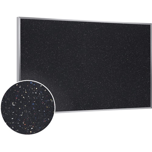 Ghent Confetti Rubber Tackboard - 24" Height x 36" Width - Rubber Surface - Self-healing, Stain Resistant, Fade Resistant - Aluminum Frame - 1 Each