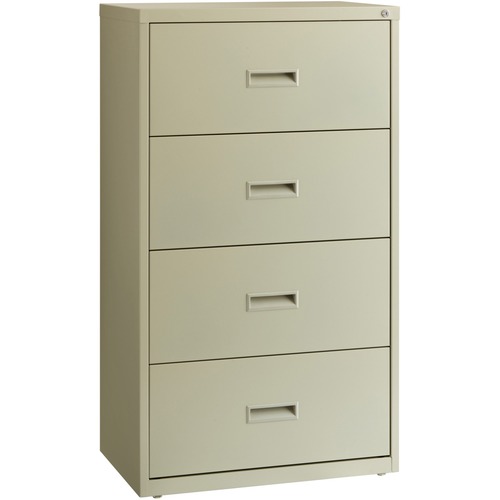 Lorell Value Lateral File - 2-Drawer - 30" x 18.6" x 52.5" - 4 x Drawer(s) for File - A4, Legal, Letter - Interlocking, Adjustable Glide, Ball-bearing Suspension, Label Holder - Putty - Steel - Recycled