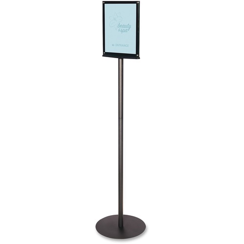 Deflecto Double-Sided Magnetic Sign Display - 1 Each - 13" (330.20 mm) Width x 56" (1422.40 mm) Height - 8.50" (215.90 mm) Holding Width x 11" (279.40 mm) Holding Height - Magnetic - Metal, Plastic - Black = DEF692056