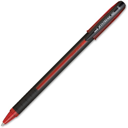 Uni-Ball Jetstream 101 Rollerball Pen - 1 mm Bold Pen Point - Red Ink - Gel-based - Red Barrel - 1 Each