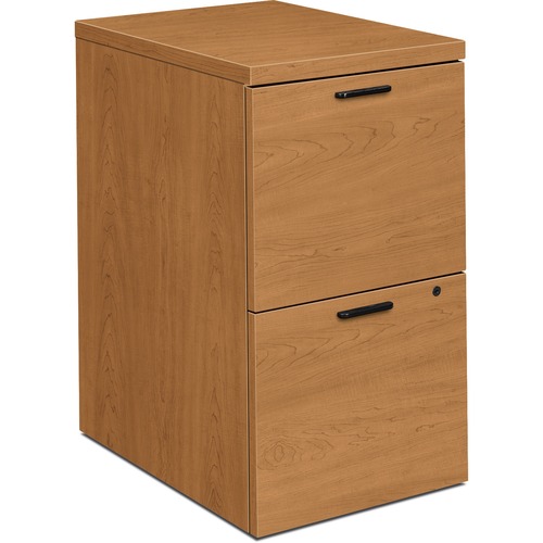 HON 105104 File/File Mobile Pedestal - 2-Drawer - 28" Height x 15.8" Width x 22.8" Depth - Total Drawer(s): 2 - Material: Wood Grain - Finish: Harvest, Laminate - Security Lock - 1 Each