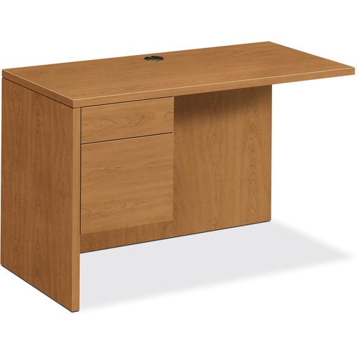 HON 10500 Series Left Return - 2-Drawer - 29.5" Height x 48" Width x 24" Depth - Total Drawer(s): 2 - Single Pedestal on Left Side - Finish: Harvest, Laminate - Scratch Resistant, Stain Resistant, Grommet - 1 Each