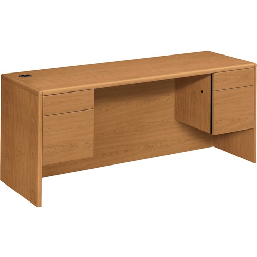 HON 10743 Credenza with Kneespace - 72" x 24" x 29.5" - Finish: Harvest, Laminate - Abrasion Resistant, Stain Resistant