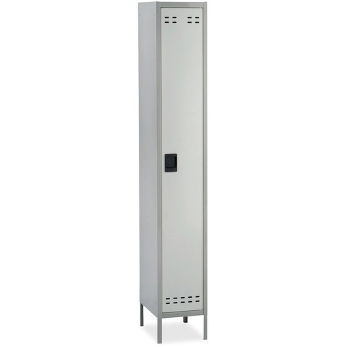 Safco Single-Tier Two-tone Locker with Legs - 18" x 12" x 78" - Recessed Locking Handle - Gray - Steel = SAF5522GR