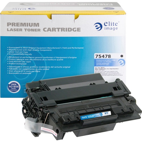 Elite Image Remanufactured Laser Toner Cartridge - Alternative for HP 55A (CE255A) - Black - 1 Each - 6000 Pages