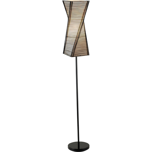 Adesso Stix Floor Lamp - 100 W Incandescent Bulb - Black - Metal