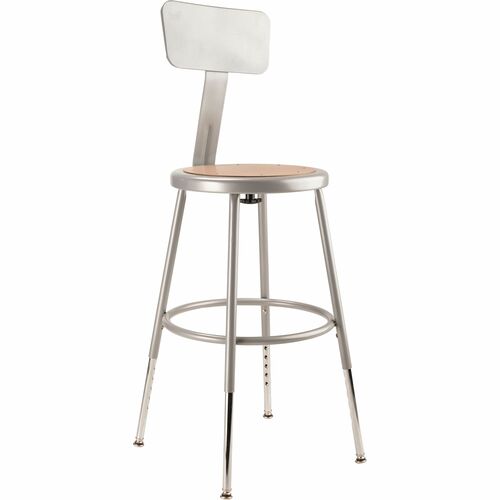 National Public Seating 6200 Series Heavy-Duty Stools - Masonite Seat Color - Masonite Seat Material - Gray Frame Color - Steel Frame Material - Four-legged Base - Steel - 1 Each