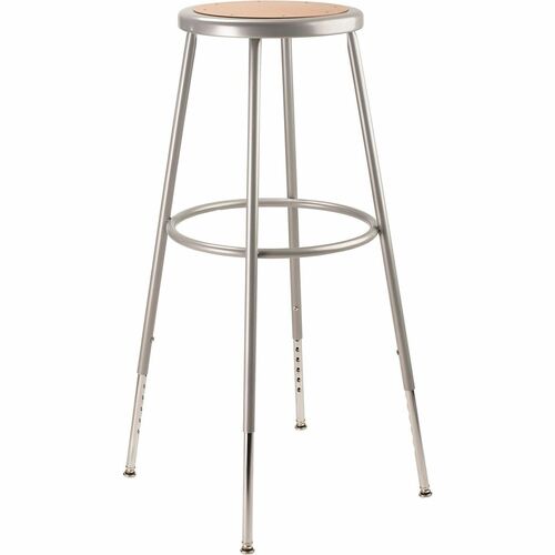 National Public Seating 6200 Series Heavy-Duty Stools - Masonite Seat Color - Masonite Seat Material - Gray Frame Color - Steel Frame Material - Four-legged Base - Steel - 1 Each