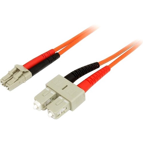 StarTech.com 3m Fiber Optic Cable - Multimode Duplex 50/125 - LSZH - LC/SC - OM2 - LC to SC Fiber Patch Cable - Connect fiber network devices for high-speed transfers with LSZH rated cable - LC/SC Fiber Optic Cable - 3 m LC to SC Fiber Patch Cable - 3 met
