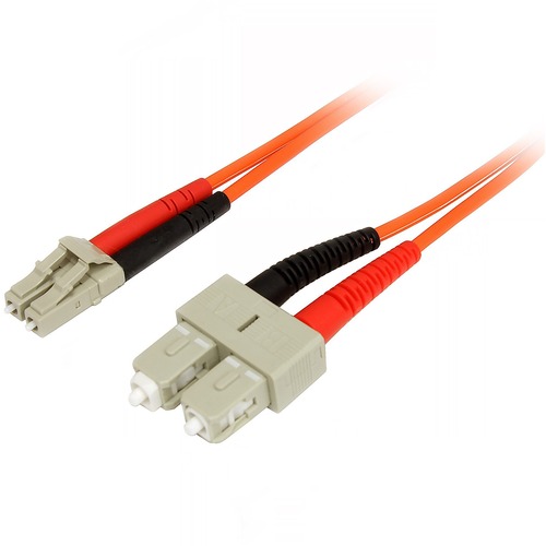 StarTech.com 1m Fiber Optic Cable - Multimode Duplex 50/125 - LSZH - LC/SC - OM2 - LC to SC Fiber Patch Cable - Connect fiber network devices for high-speed transfers with LSZH rated cable - LC/SC Fiber Optic Cable - 1 m LC to SC Fiber Patch Cable - 1 met