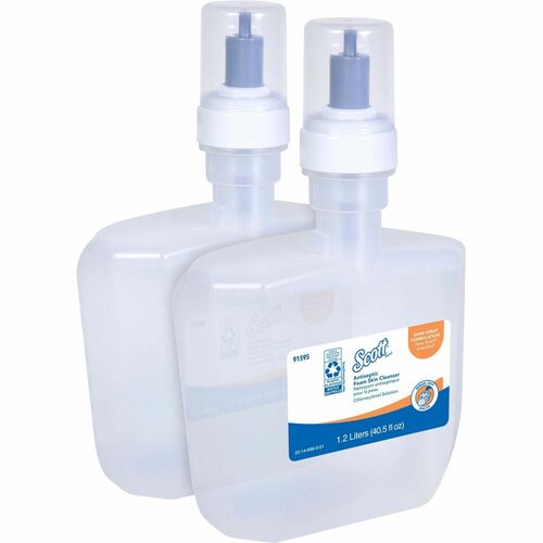 Scott Antiseptic Foam Skin Cleanser - 2.53 lb - Bottle Dispenser - Hand, Skin - Clear - Anti-septic, Unscented, Non-staining, Fragrance-free - 2 / Carton