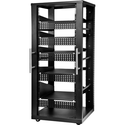 Peerless-AV® 30U AV Component Rack System Compatible with most standard 19" rack accessories - 30U Rack Height x 19" Rack Width - Black - Steel - 1000 lb Maximum Weight Capacity
