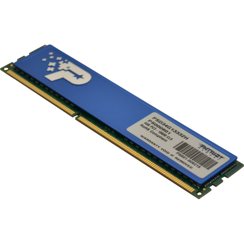 Patriot Memory Signature 4GB DDR3 SDRAM Memory Module - 4 GB (1 x 4GB) - DDR3-1333/PC3-10600 DDR3 SDRAM - 1333 MHz - CL9 - Non-ECC - Unbuffered - 240-pin - DIMM