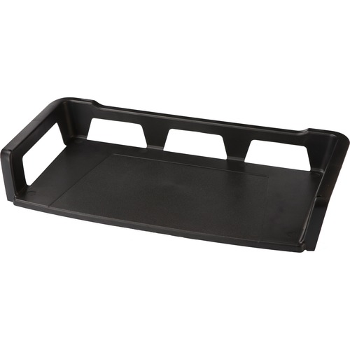 Storex Self Stacking Legal Tray - 3.3" Height x 9.8" Width x 18" Depth - Desktop - Stackable, Durable, Eco-friendly - 100% Recycled - Black - Plastic - 1 Each = STX70171U12C