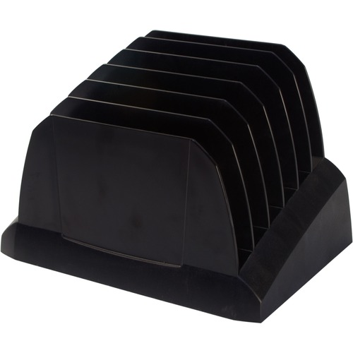 Storex Desk Sorter - 7" Height x 6.5" Width x 10" Depth - Desktop - Durable, Eco-friendly - 100% - Black - Plastic - 1 Each - Desktop File Sorters - STX70164U06C