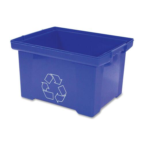 Storex Recycling Container - Rectangular - 10.5" Height x 18" Width x 13.5" Depth - Blue - 1 Each = STX61549U06C