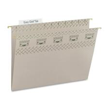 Smead TUFF Hanging Folder with Easy Slide Tab - Letter - 8.5" x 11" - 1/3 Tab Cut on Assorted Position - 18 / Box - 11pt. - Steel Gray