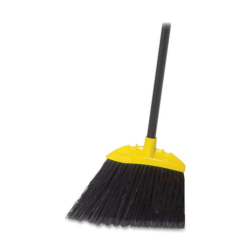 Rubbermaid Angled Lobby Broom - 7.50" (190.50 mm) Polypropylene Bristle - 27" (685.80 mm) Handle Length - 35" (889 mm) Overall Length - Wood Handle - 1 Each - Brooms & Sweepers - RUB637400BL
