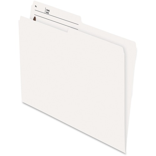 Pendaflex 1/2 Tab Cut Letter Recycled Top Tab File Folder - 8 1/2" x 11" - 2" Fastener Capacity for Folder - Top Tab Location - Left Tab Position - Ivory - 10% Recycled - 100 / Box
