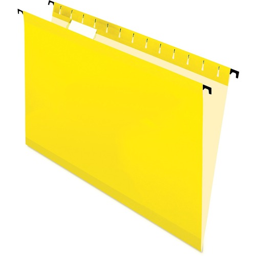 Pendaflex SureHook Letter Recycled Hanging Folder - 8 1/2" x 11" - Yellow - 10% Recycled - 20 / Box