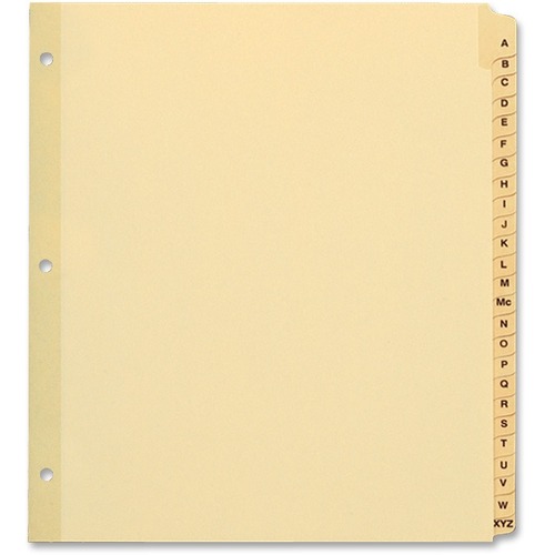 TOPS Preprinted Tab Divider - Printed Tab(s) - Character - A-Z - 8.50" Divider Width x 11" Divider Length - Letter - Plastic Tab(s) - 1 / Set - Pre-printed Index Dividers - OXF10080