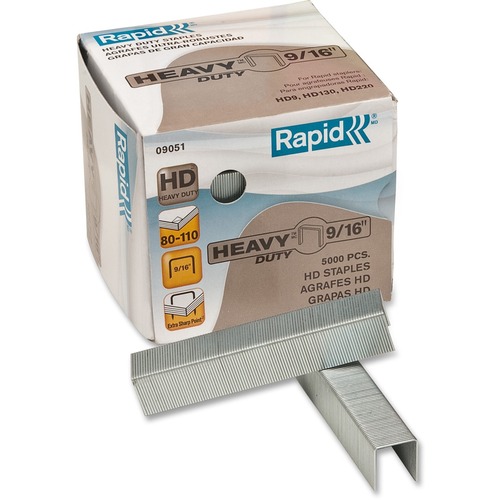 Rapid Heavy-duty Staples - 100 Per Strip - Heavy Duty - 9/16" Leg - 1/2" Crown - Holds 130 Sheet(s) - Galvanized, Chisel Point1 / Box