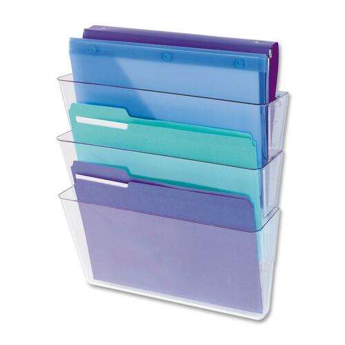 Deflecto Wall File with Mounting Hardware - Unbreakable - Clear - Plastic - 3 / Pack - Wall Files, Pockets & Accessories - DEF83601