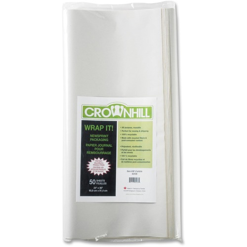 Crownhill 82436 Copy & Multipurpose Paper - White - Recycled - 100% - 24" x 36" - 50 / Pack