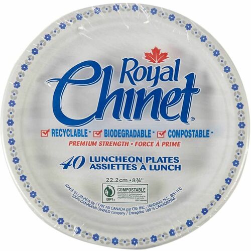 Royal Chinet Lunch Plates - 8.75" White - 40 / Pack