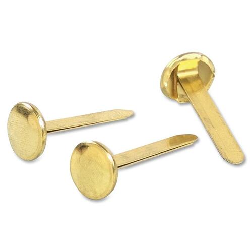 Acco Round Head Paper Fastener - 0.75" (19.05 mm) Length x 0.31" (7.94 mm) Diameter - 100 / Box - Brass - Paper Fasteners - ACC71703