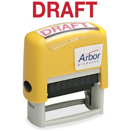 SKILCRAFT Pre-Inked Message Stamp - Message Stamp - "DRAFT" - 0.50" Impression Width x 1.75" Impression Length - 50000 Impression(s) - Red - 1 Each