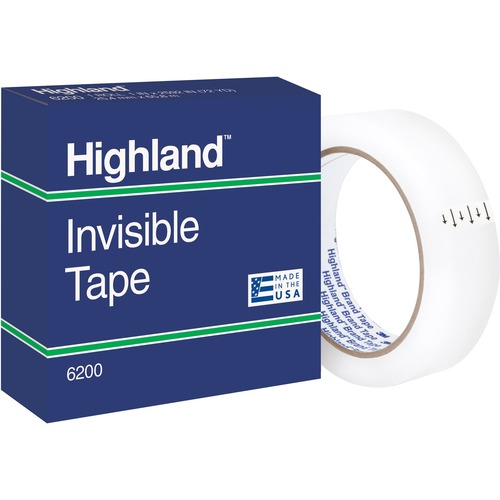 Highland Matte-finish Invisible Tape - 72 yd Length x 1" Width - 3" Core - Matte - Clear - For Multipurpose - 1 / Roll