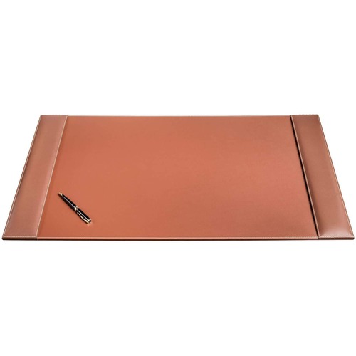 Dacasso Rustic Leather Side-Rail Desk Pad - Rectangular - 34" Width x 20" Depth - Felt - Top Grain Leather - Rustic Brown
