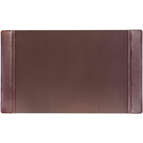 Dacasso Leather Side-Rail Desk Pad - Rectangular - 34" Width x 20" Depth - Felt Brown Backing - Top Grain Leather - Chocolate Brown